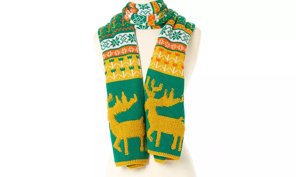 One, Two, Three, Four, or Five Woodland Reindeer Scarves from Novadab (Up to 89% Off). Three Colors Available. - Primary Image