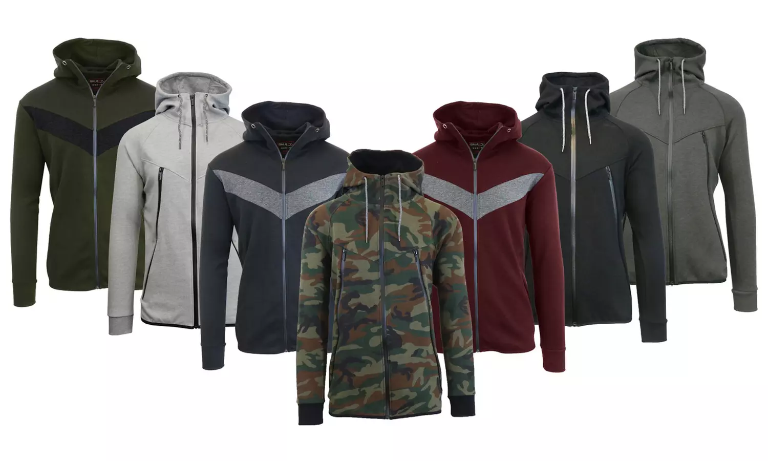 Galaxy By Harvic Men's Full-Zip Tech Fleece Hoodie - Primary Image