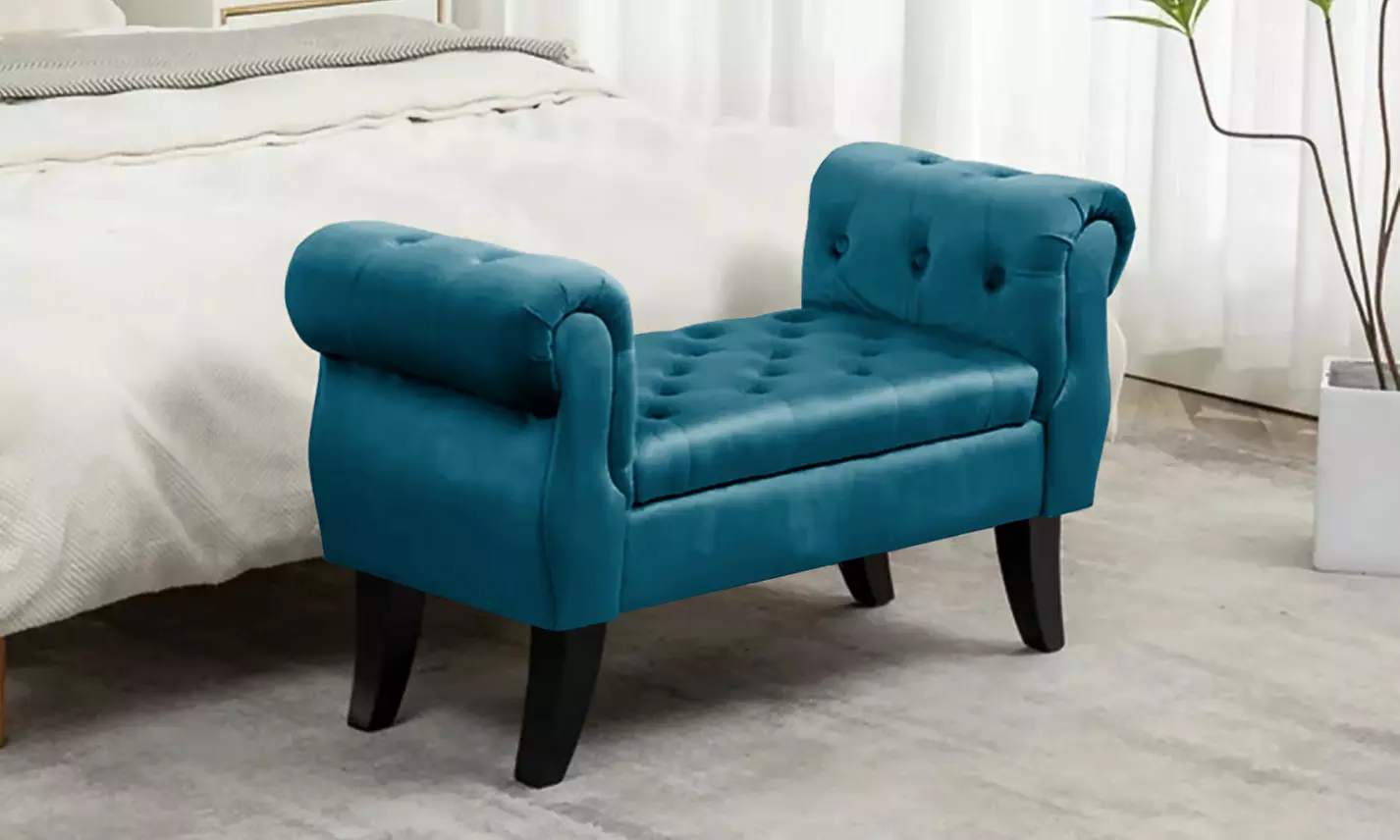 Cassapanca contenitore in velluto Lucrezia