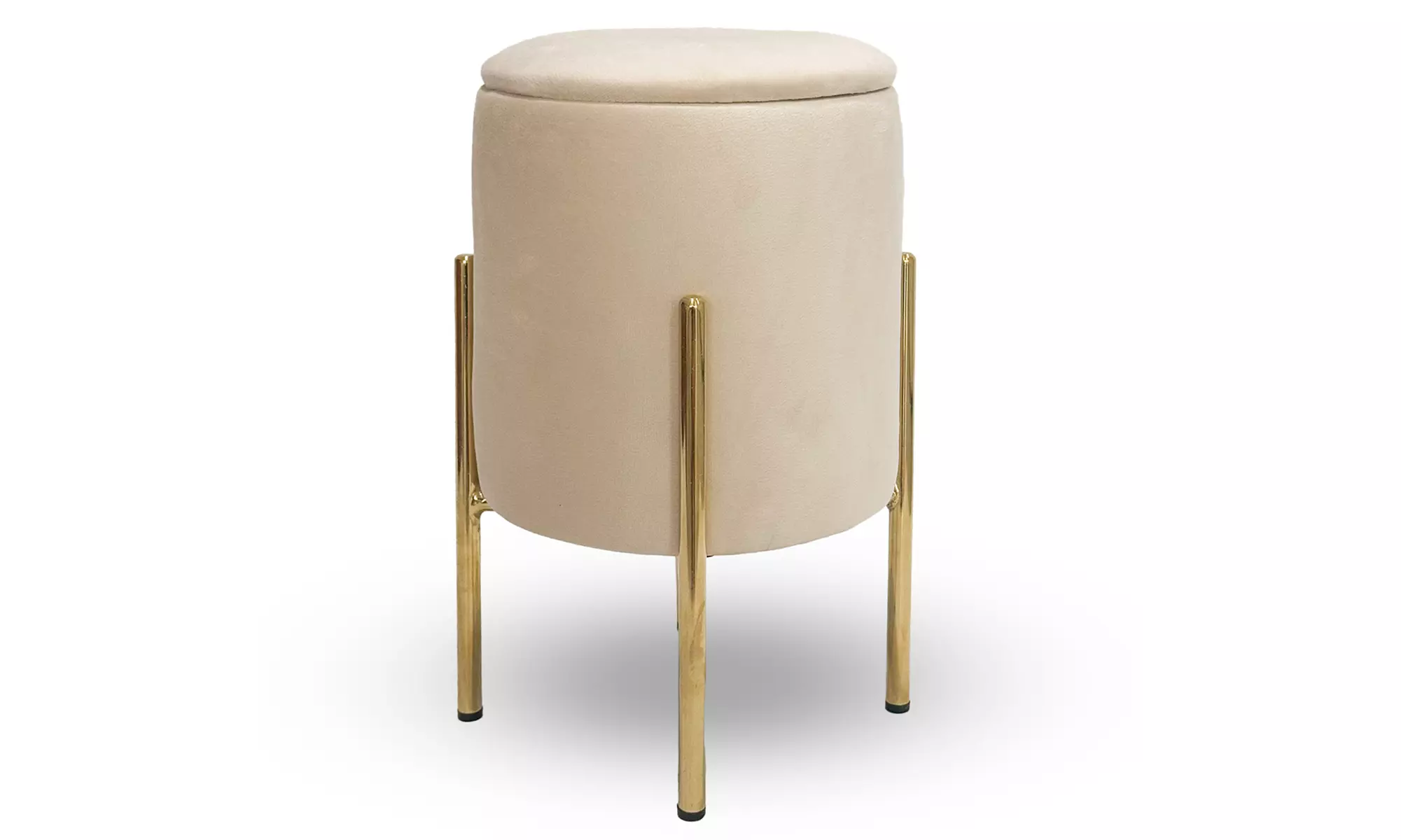 Puf de terciopelo con espacio de almacenamiento