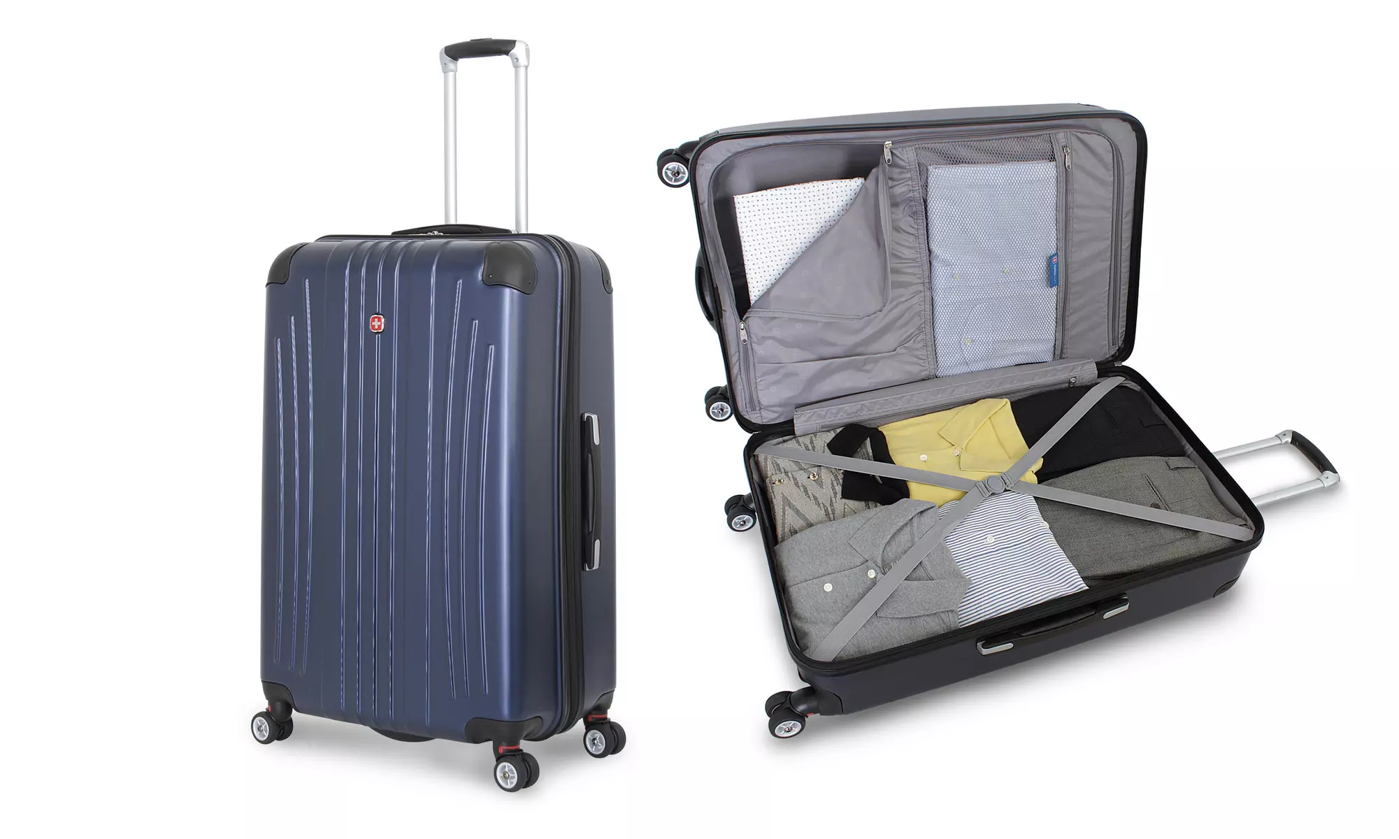 SwissGear Navy Polycarbonate Hardside Spinner Luggage - Second Medium