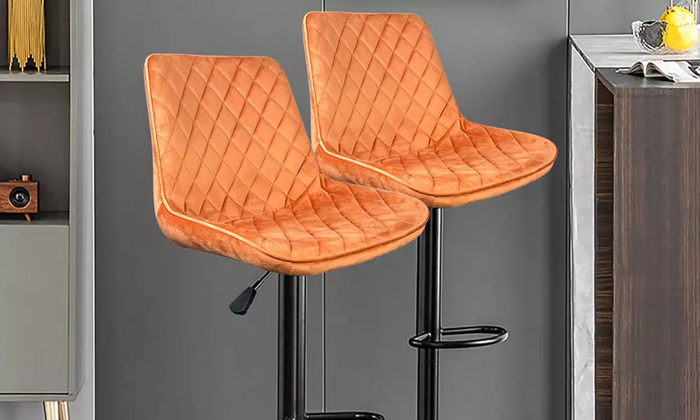 Set di 2 sgabelli in velluto