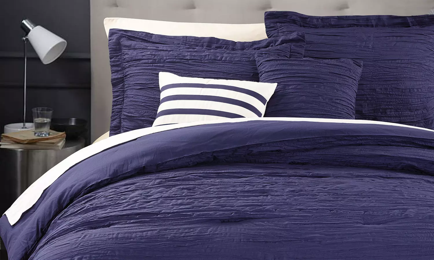 Oversized, Overfilled Crinkle Comforter Set - Primary Image