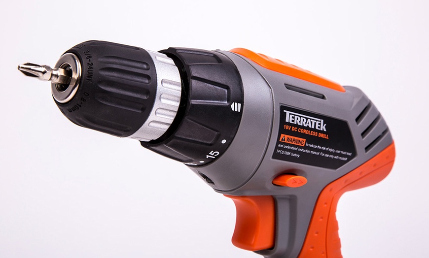 Image 3: Terratek 18V DC Drill + 120pc Kit