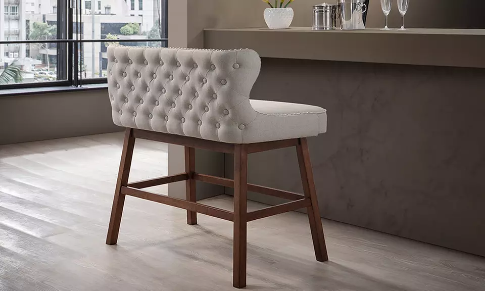 Tufted Fabric Bar Bench - Primary Image