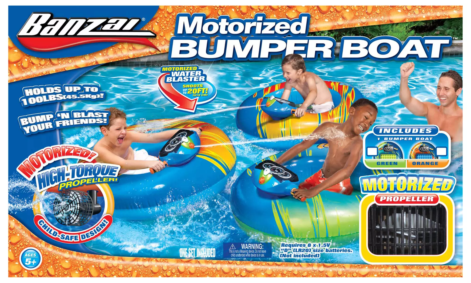 Banzai Inflatable Motorized Bumper Boat - Second Medium