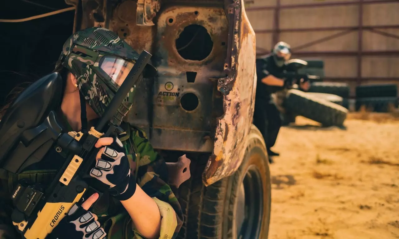 Join the Action-packed 90-minute Paintball Experience with 100 or 200 Paintballs with Gear (Up to 24% Off) - Primary Image