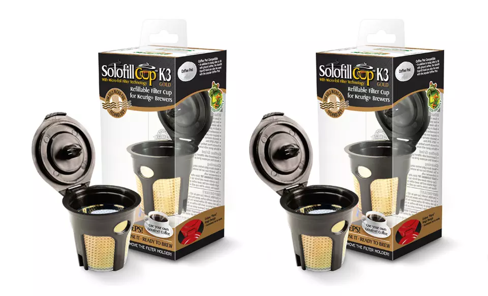 Solofill Chrome or 24-Karat Gold Reusable Single-Serve Coffee-Filter 2-Pack from $14.99–$18.99. Free Returns. - Second Medium
