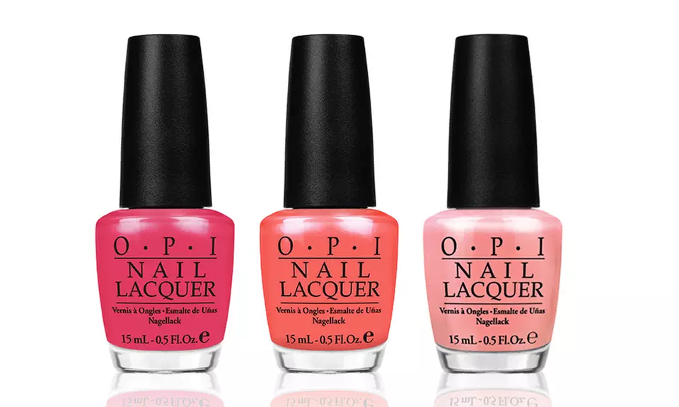 3-Pack of OPI Pink Nail Polish with Tutti Frutti Tonga, I Eat Mainely Lobster, and Lapz-itively Hot - Primary Image