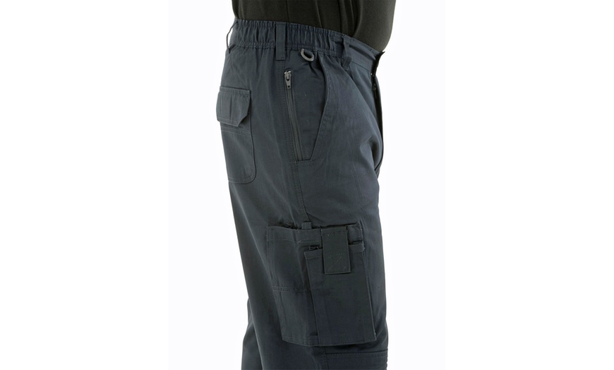 Image 2: Mens Navy Blue Cargo Work Trousers
