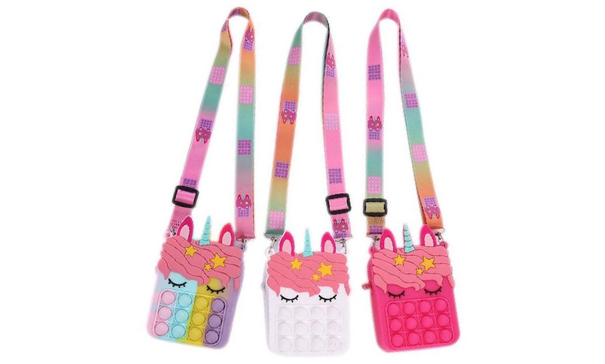 Image 14: Unicorn Push Pop Fidget Bubble Shoulder Bag