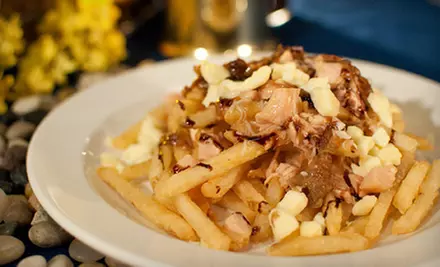 Smoked-Chicken Poutine for Two or Four at Coasters Gourmet Grill (Up to 53% Off) - Primary Image