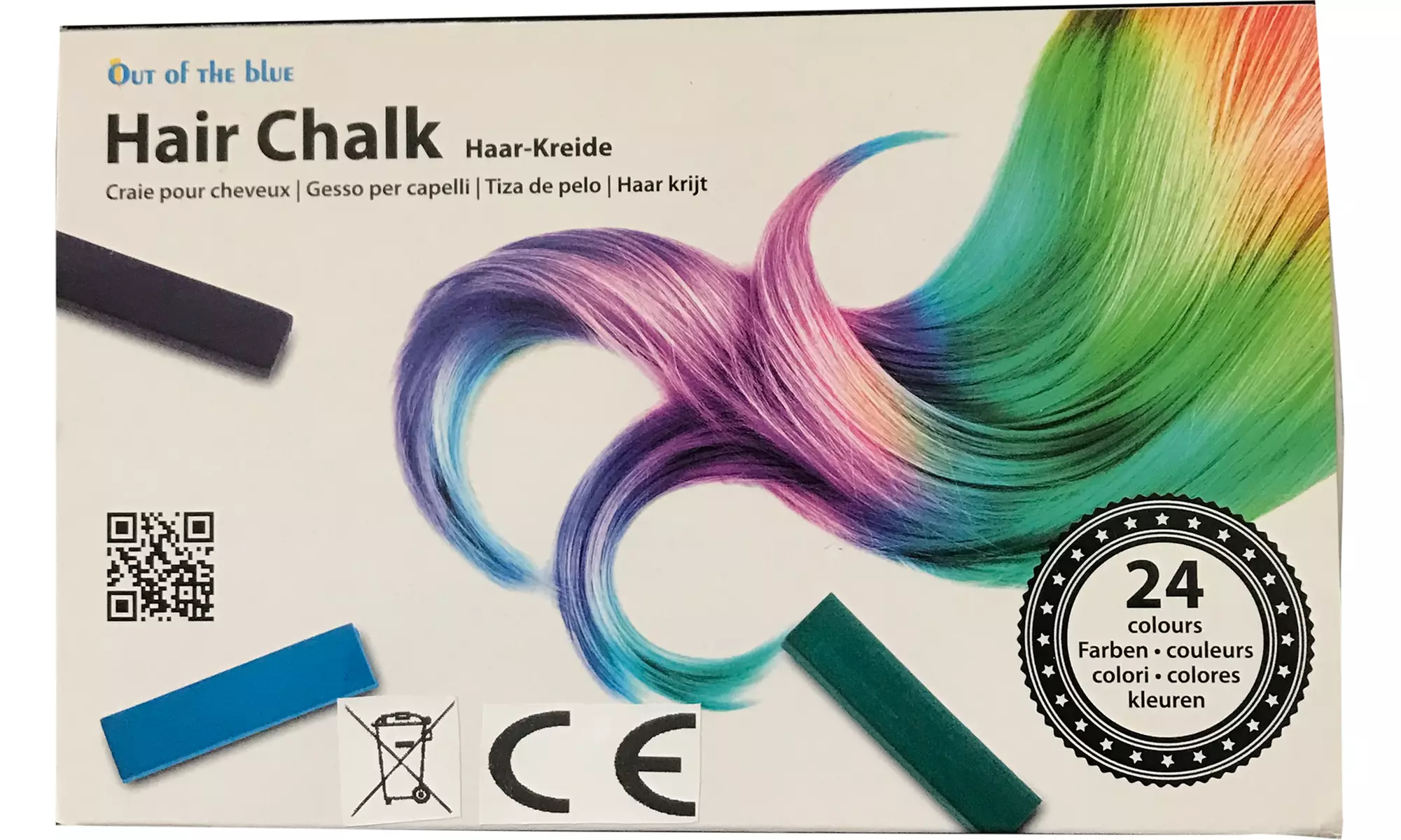 1x oder 2x Haarkreide in 24 verschiedenen Farben - Second Medium