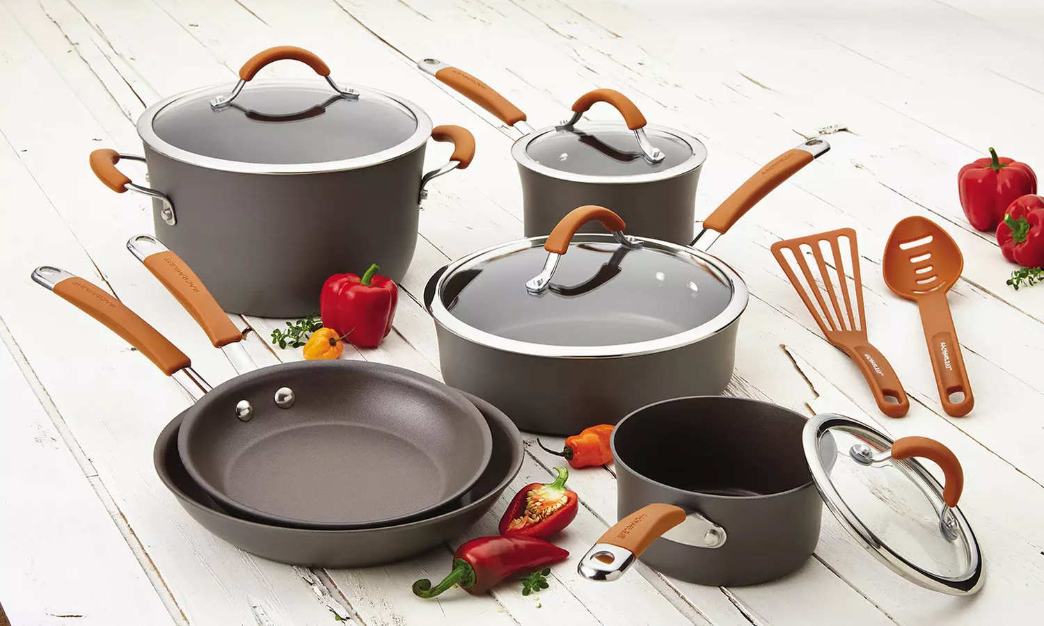 Rachael Ray Cucina Hard-Anodized Nonstick Cookware Set (12-Piece) - Primary Image