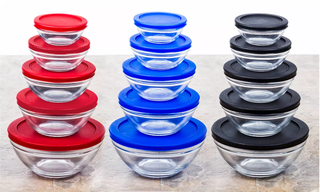 Glass Bowl Set with Airtight Lids (10-Piece) - Primary Image