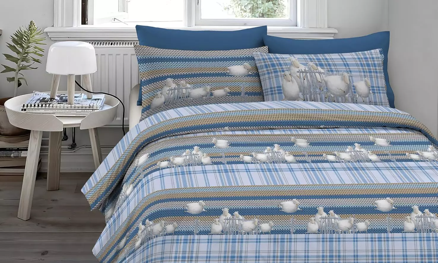 Flanell-Bettwäsche-Set mit winterlichem Motiv