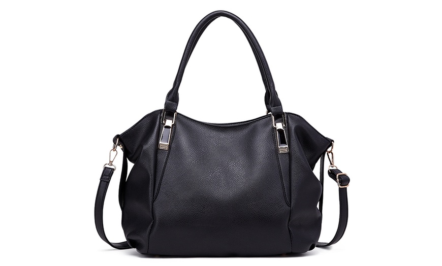 Image 7: PU Leather Hobo Shoulder Bag Tote Bag