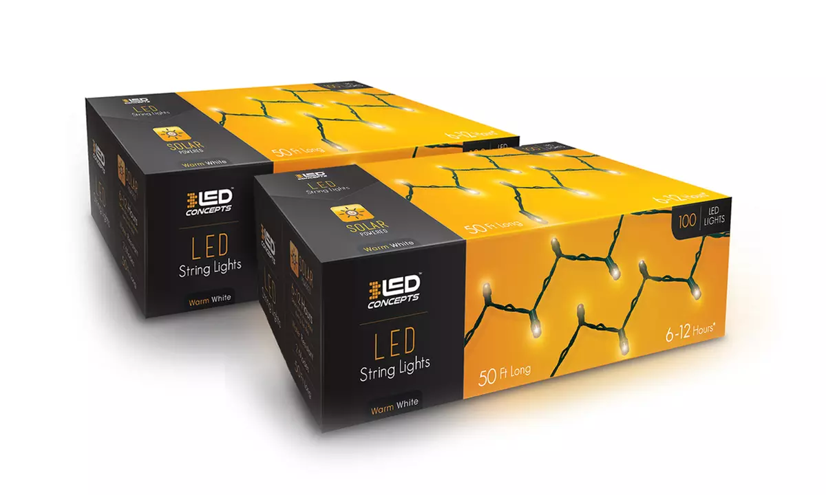 Solar-Powered LED Fairy String Lights (1 or 2-Pack) - Second Medium