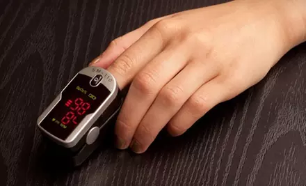 Fingertip Pulse Rate Oximeter with Case and Neck/Wrist Cord. Free Returns. - Second Medium