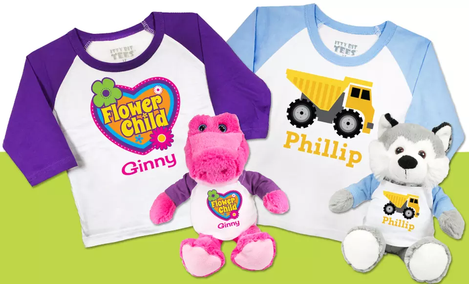 One, Two, or Three Custom Stuffed Animals and T-Shirts from Bear Buggy (Up to 52% Off). Free Shipping. - Second Medium