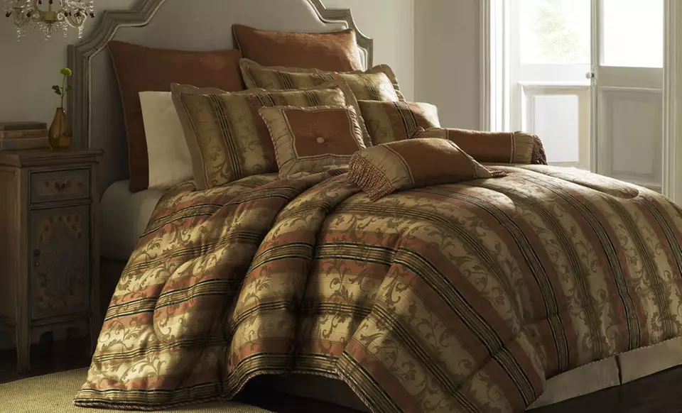 10-Piece Luxury Queen or King Comforter Sets. Multiple Styles from $99.99–$109.99. Free Returns. - Second Medium
