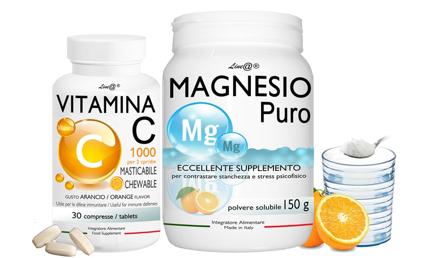 Image 1: 150 ou 300 g de magnésium et 30 ou 60 comprimés de vitamine C Line@