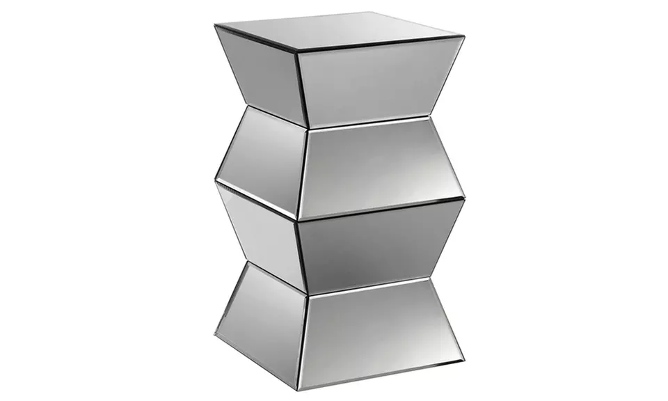 Regent Geometric Mirrored Side Table - Primary Image