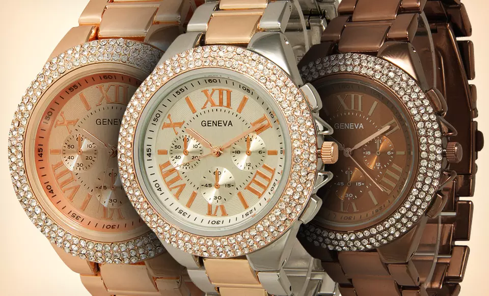 $15.99 for a Geneva Assorted Boyfriend Watch ($49.99 List Price). Multiple Colors. Free Shipping and Returns. - Primary Image