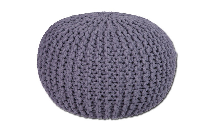 Image 10: Hand-Knitted Pouffe