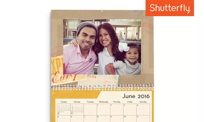 $9.99 for One Custom 8x11 12-Month Wall Calendar from Shutterfly (60% Off)   - Primary Image