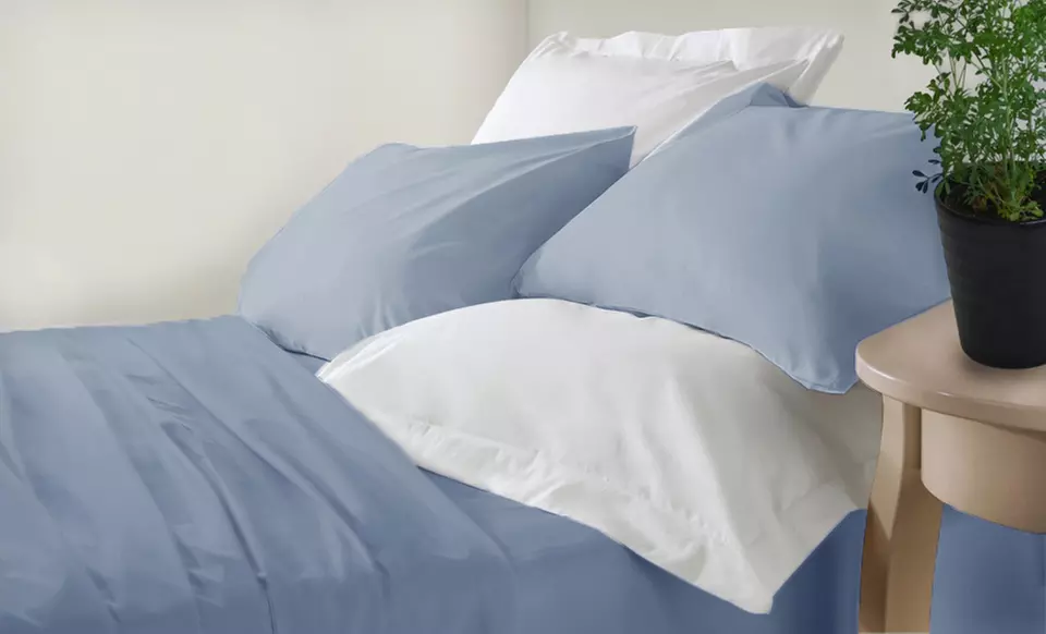 $29.99 for a Solid-Color Microfiber Sheet Set ($100 List Price). Multiple Colors Available. Free Shipping and Returns. - Primary Image