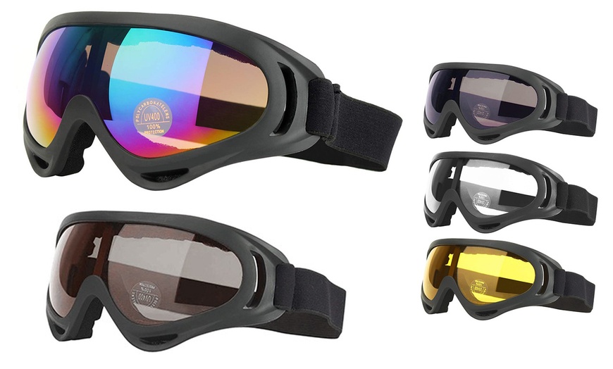 Image 3: Mens Womens Ski Snow Goggles Anti Wind Fog Dust UV Helmet Sunglasses Glasses