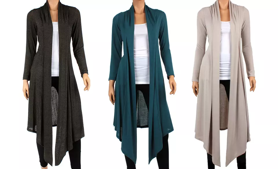 Hacci Knee-Length Cardigan - Primary Image