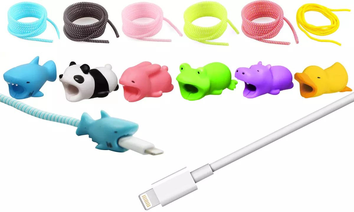 1 ou 2 câbles de protection + protection d'embouts en forme d'animaux - Primary Image