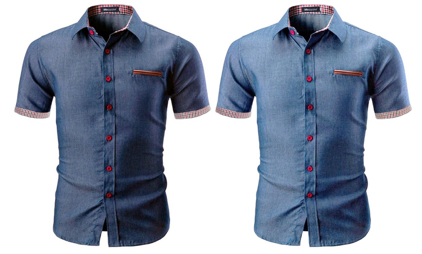 Image 1: Heren denim shirt