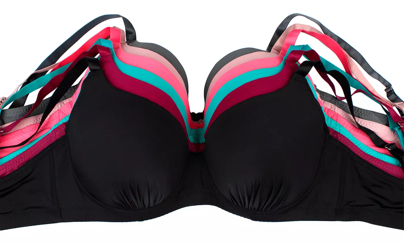 Ruched Microfiber Bras in D-DDD Cups (6-Pack) - Primary Image