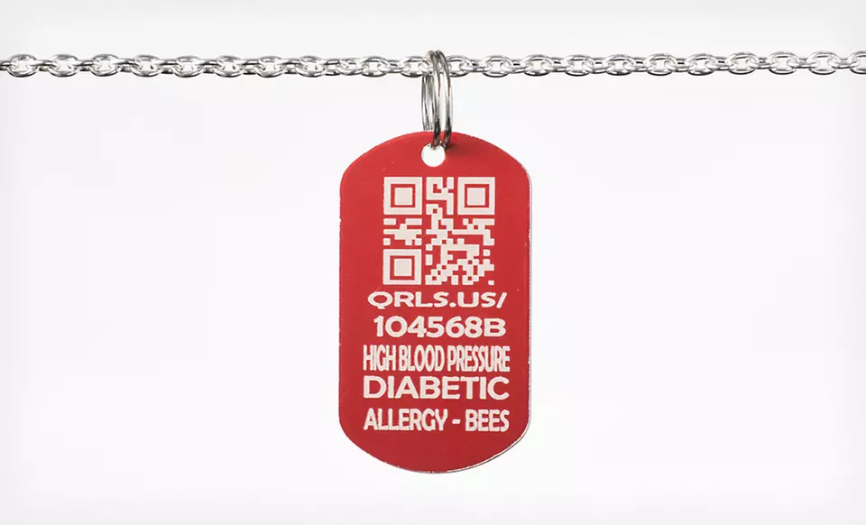 $24.99 for a Medical-Alert Tag from QR LifeScan ($49.99 List Price). Five Colors Available. Free Shipping. - Second Medium