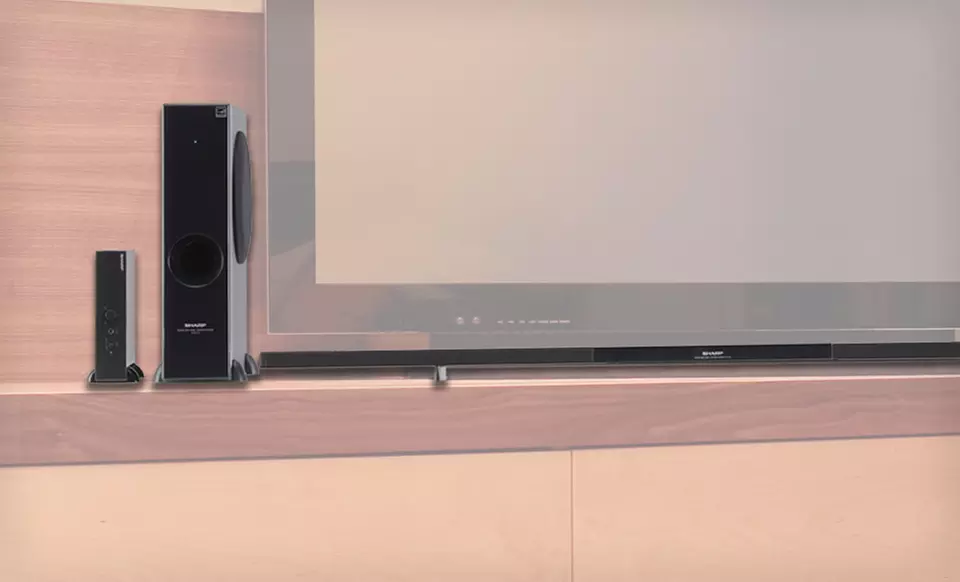 $199.99 for a Sharp 200W 2.1 Sound Bar with Wireless Subwoofer ($349.99 List Price). Free Shipping and Returns. - Second Medium