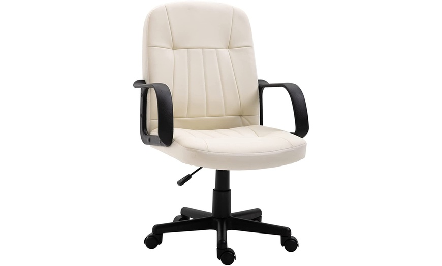 Image 3: Homcom 360° Swivel Home Office Chair with Armrests
