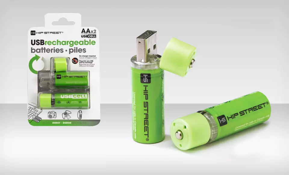 $19.99 for 4 Hip Street USB-Rechargeable AA Batteries ($49.99 List Price). Free Shipping and Returns. - Image 2