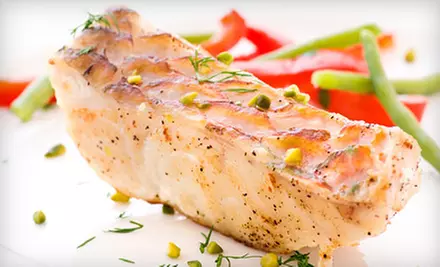 $40 for Dinner with Sushi or Appetizer and Wine for Two at Fins Hawaiian Fusion & Sushi Bar in Crofton (Up to $96 Value) - Primary Image