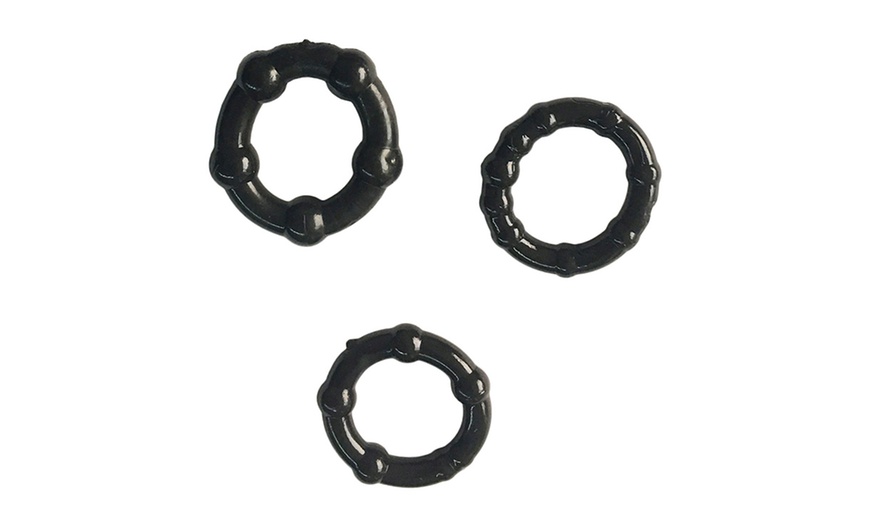 Image 3: One, Two or Three Sets of Stay Hard Beaded C-Rings