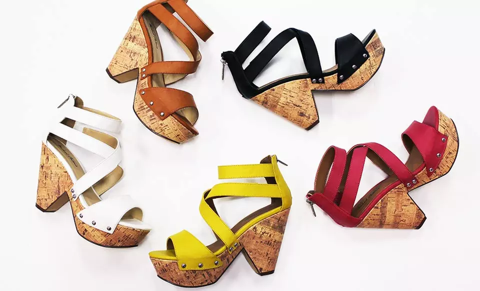 $28.99 for Michael Antonio Demi-Wedge Sandals ($48.95 List Price). 5 Colors Available. Free Shipping and Returns. - Second Medium