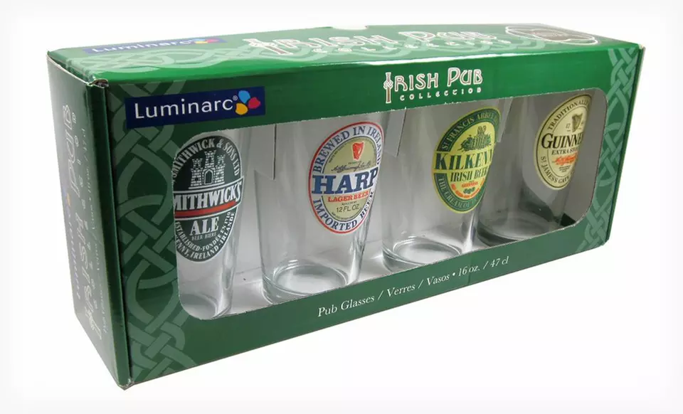 Set of 4 Irish Pub Pint Glasses - Second Medium