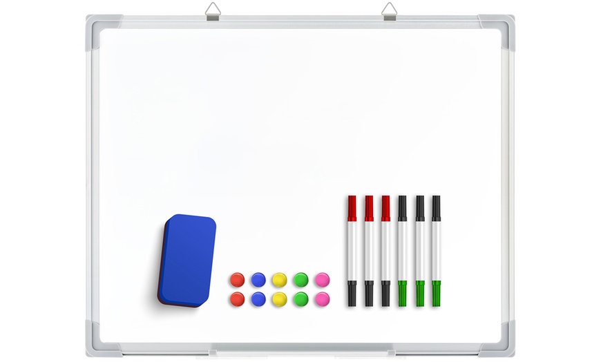 Image 7: Magnetic White Board with Double Ended Marker Pens and Color Magnets