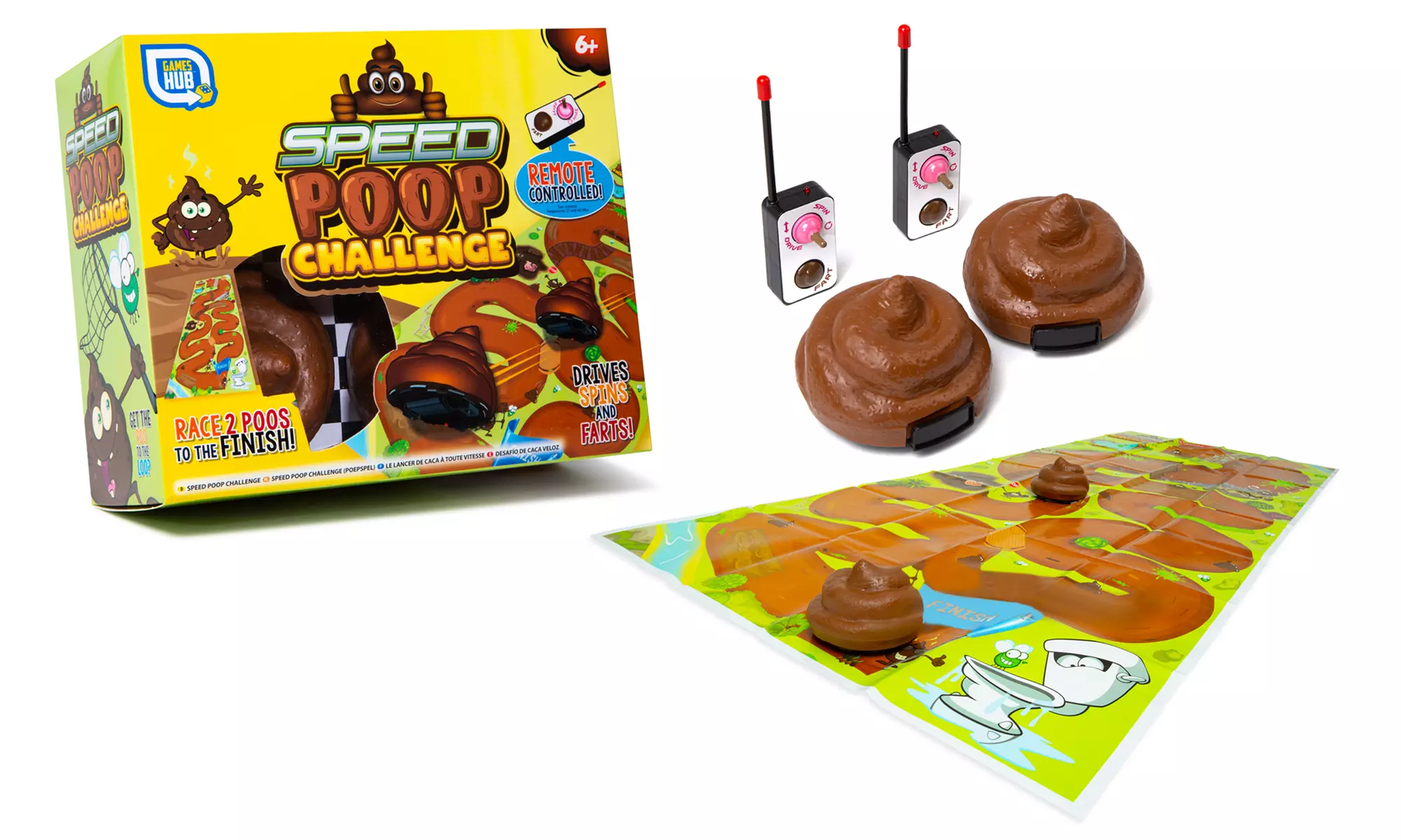 RMS Remote Control Poo Challenge Game with Racing Mat - Primary Image