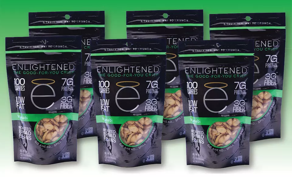 Enlightened Roasted Broad Bean Crisps; 6-Pack of 3.5 Oz. Bags - Second Medium