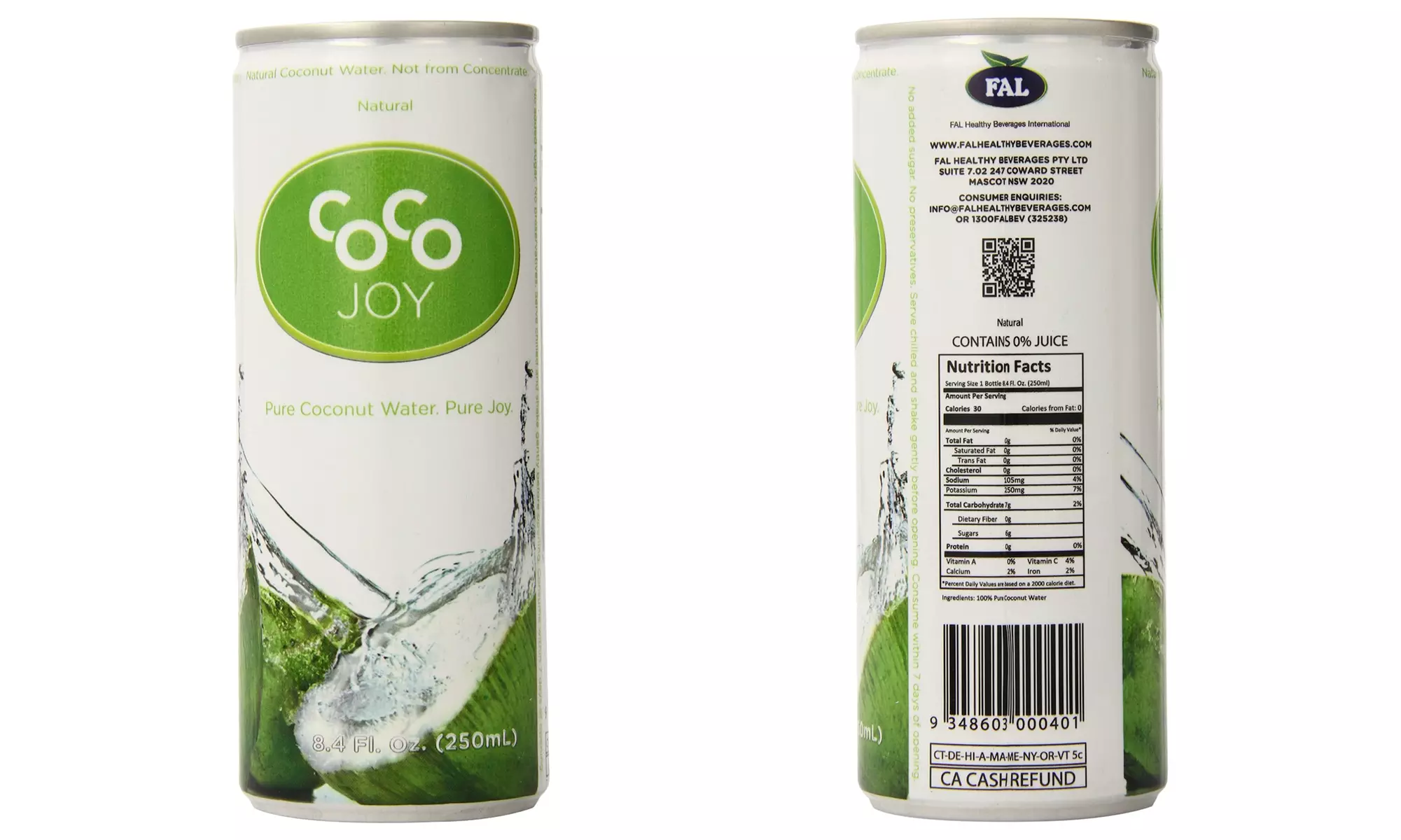 Coco Joy Pure Coconut Water (12-Pack) - Primary Image