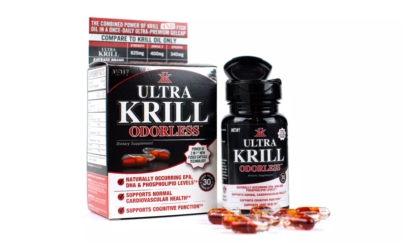 30-Count Ultra Krill Odorless Gel Capsules to Support Cardiovascular Health - Primary Image