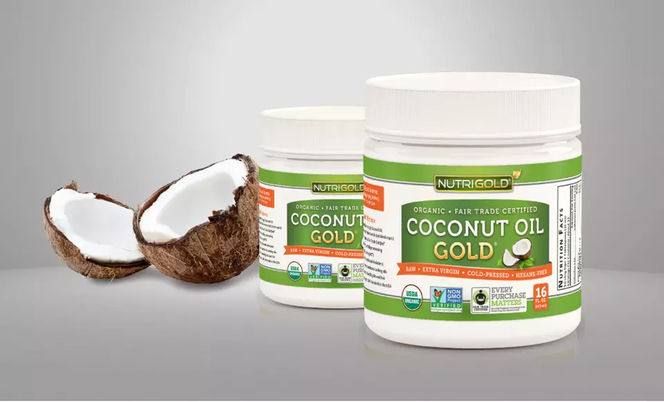 2-Pack of 16 Fl. Oz. Nutrigold Organic Coconut Oil - Primary Image